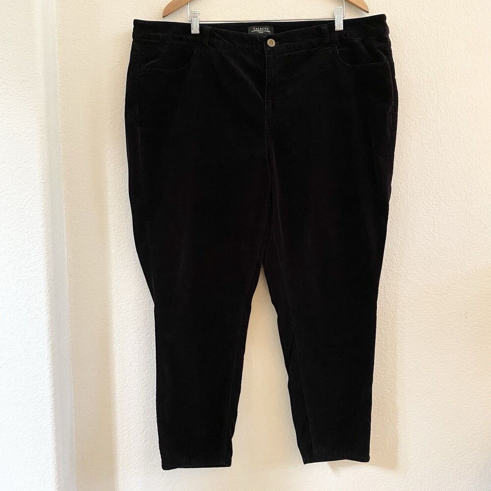 Talbots Flawless Velveteen 5 Pocket Jegging Pants 22W Plus‎ Black Womens